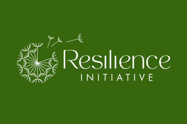 Resilience Initiative white logo horizontal for brand page