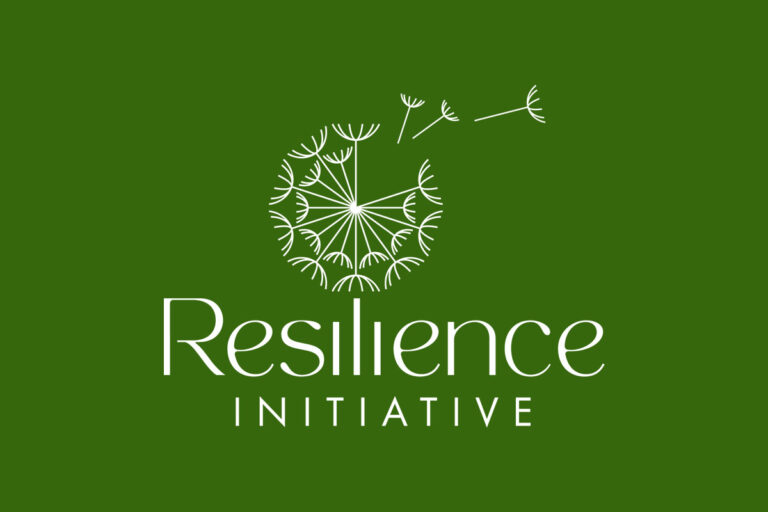 Resilience Initiative white logo horizontal for brand page